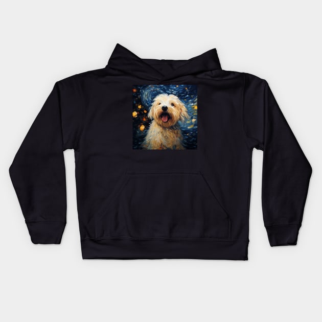 Happy Puli Dog Puppy Painting Kids Hoodie by NatashaCuteShop